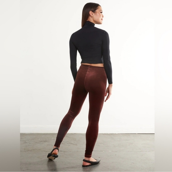 COMMANDO Brown Velvet High Rise Leggings - Picture 2 of 9